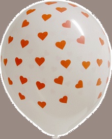Nafukovací balónek bílý - Srdce