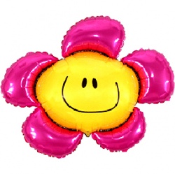 Fóliový balónek - usměvavá kytka