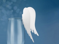 Bílá křídla na sklenici - 10 ks