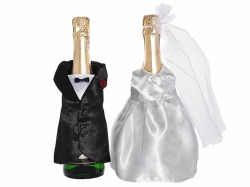 Svatební dekorace na láhev šampaňského