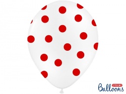 Balónek s puntíky - průhledný červený
