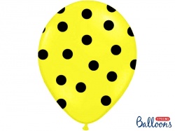 Balónek s puntíky - průhledný žlutý