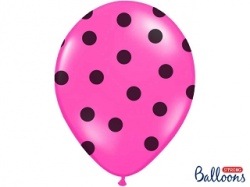 Balónek s černými puntíky - růžový