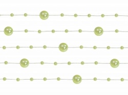 Girlanda - perličky - světle zelená